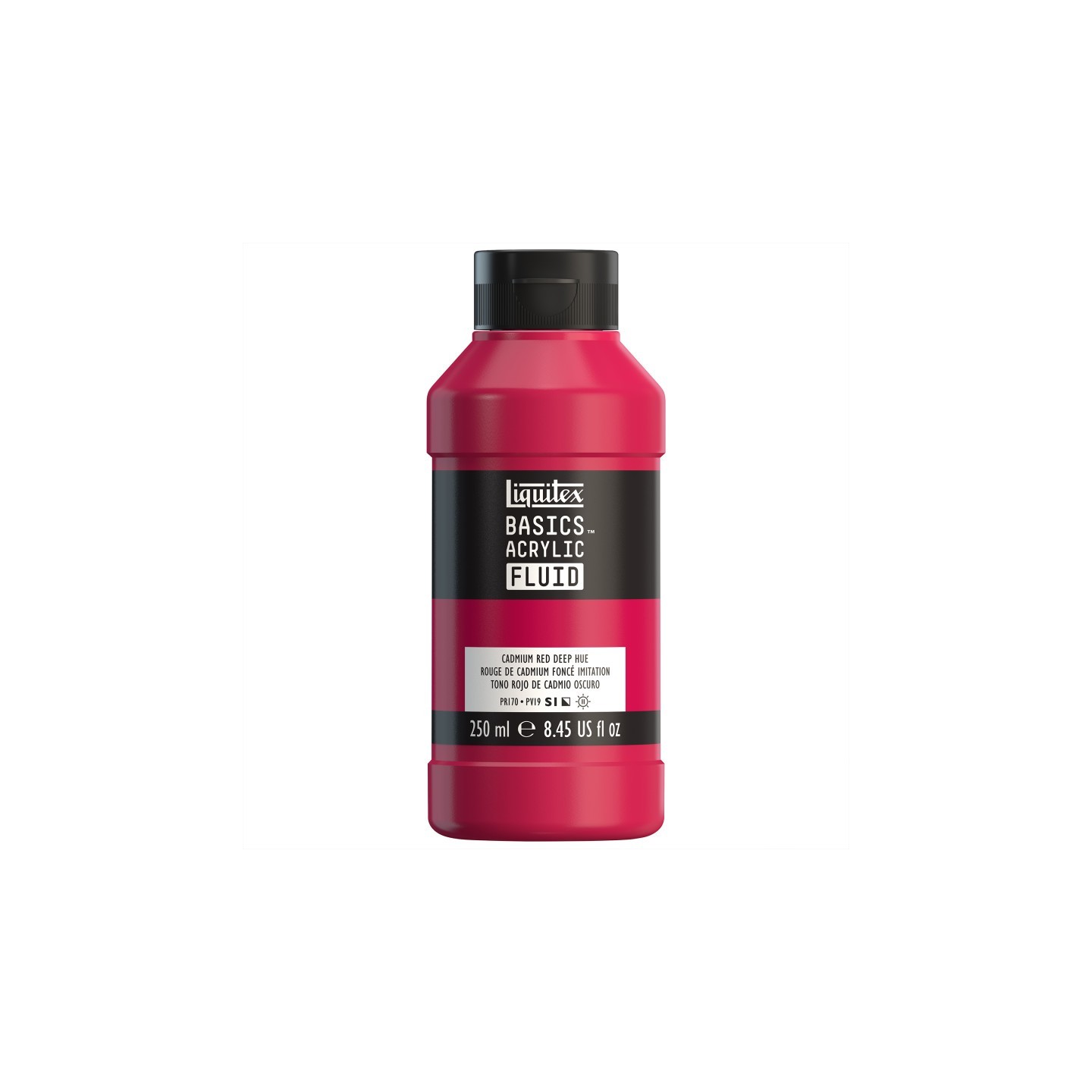 Liquitex BASICS Acrylic Fluid, 250 mL, Bottle, Cadmium Red Deep Hue