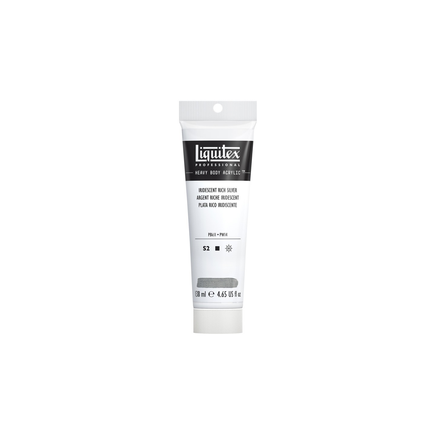 Liquitex Professional Heavy Body Acrylic Paint, 138 mL Tube, Iridescent Rich Silver
