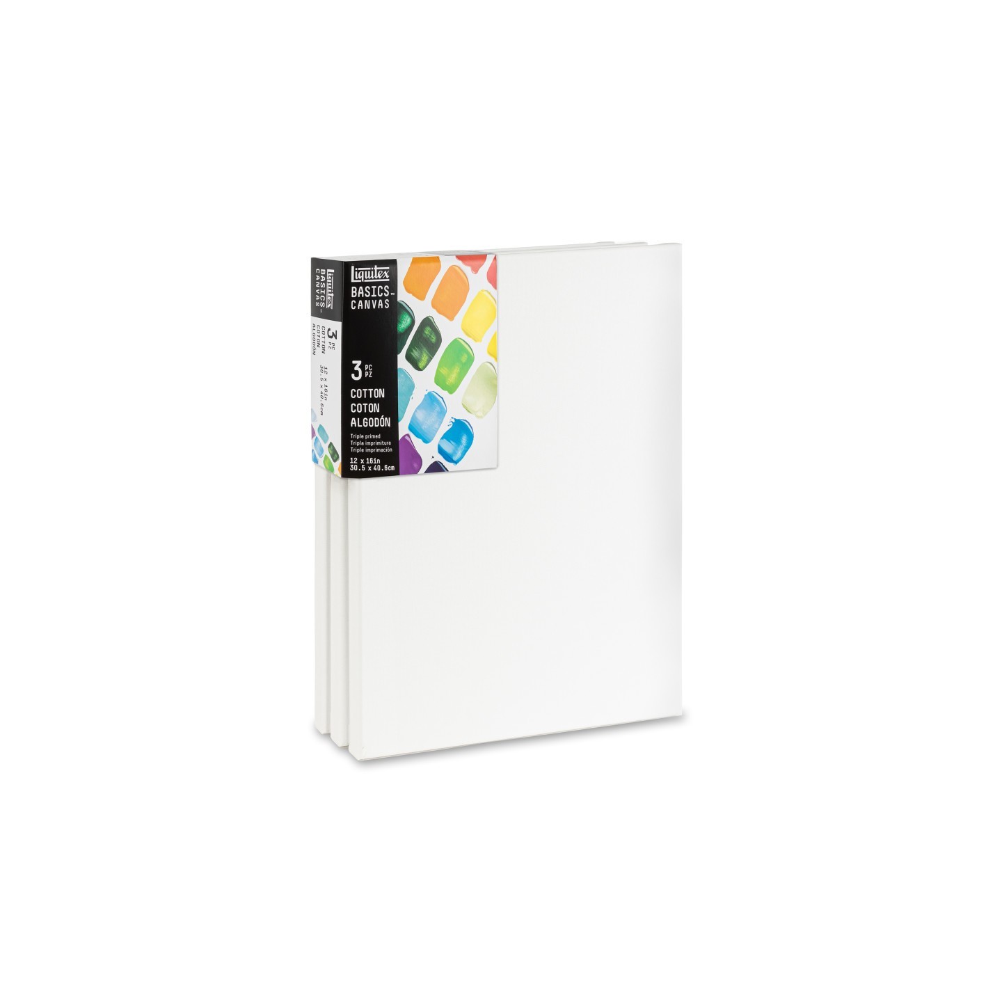 Liquitex BASICS Cotton Canvas, 12x16 in, Set of 3