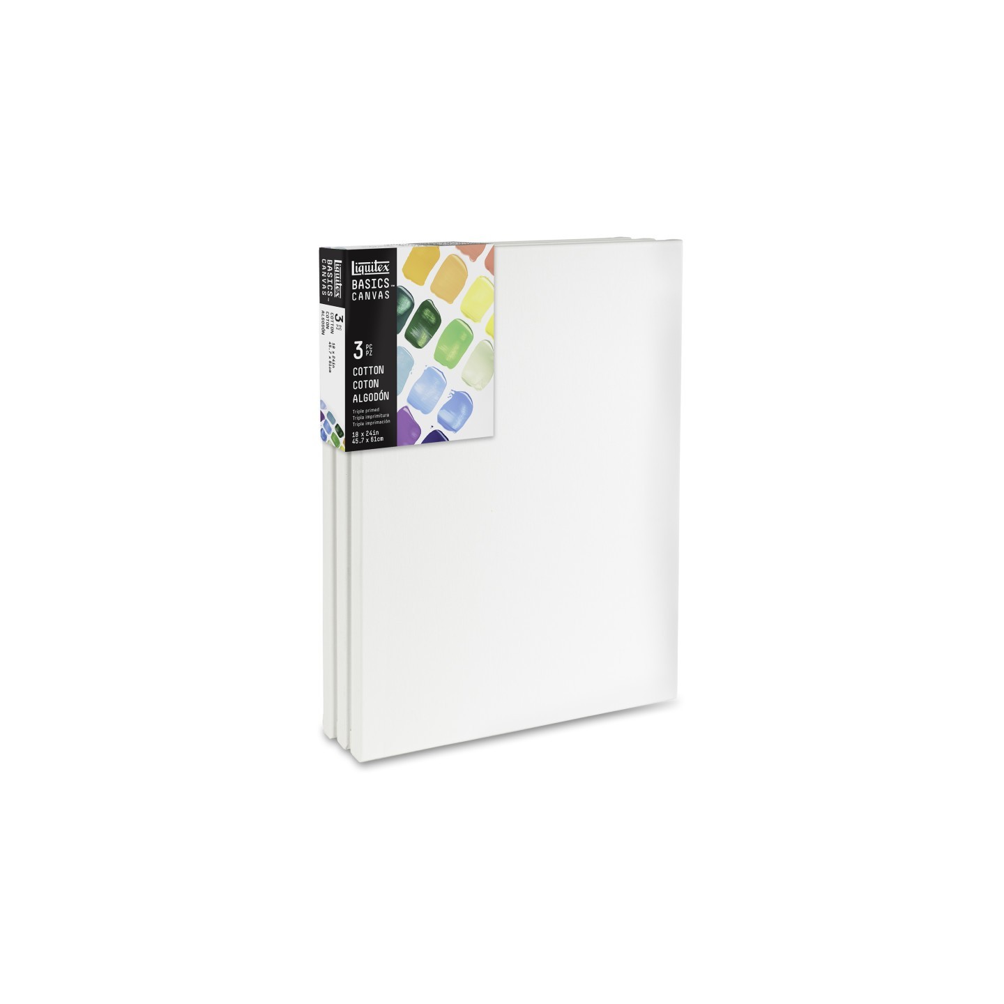 Liquitex BASICS Cotton Canvas, 18x24 in, Set of 3