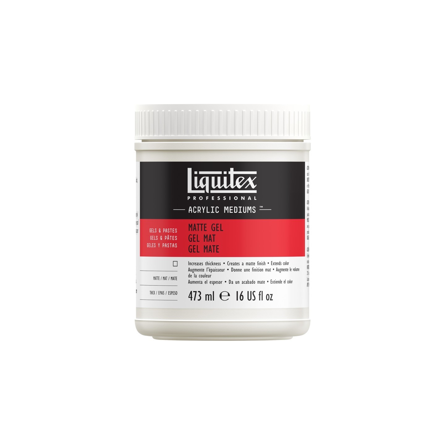 Liquitex Professional Acrylic Matte Gel Medium, Clear, 16 oz (473 mL)