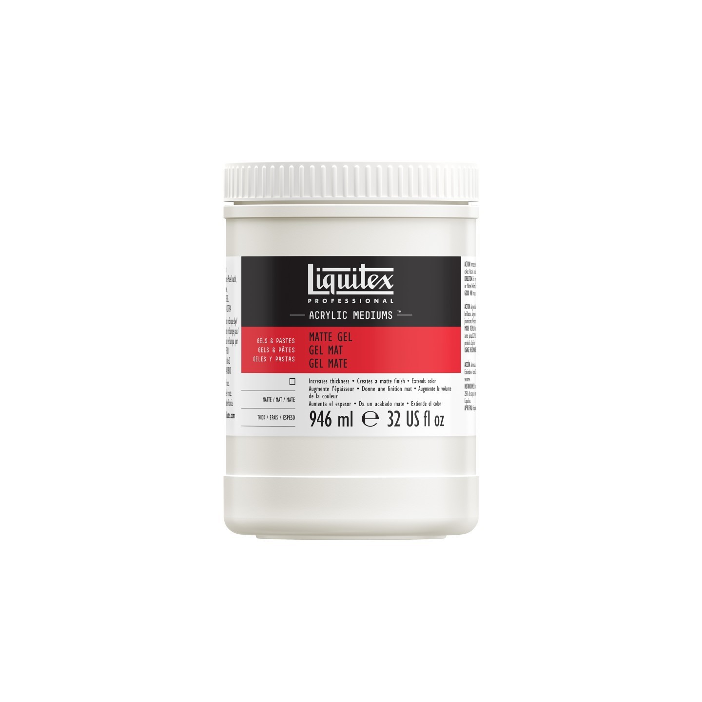 Liquitex Professional Acrylic Matte Gel Medium, Clear, 32 oz (946 mL)