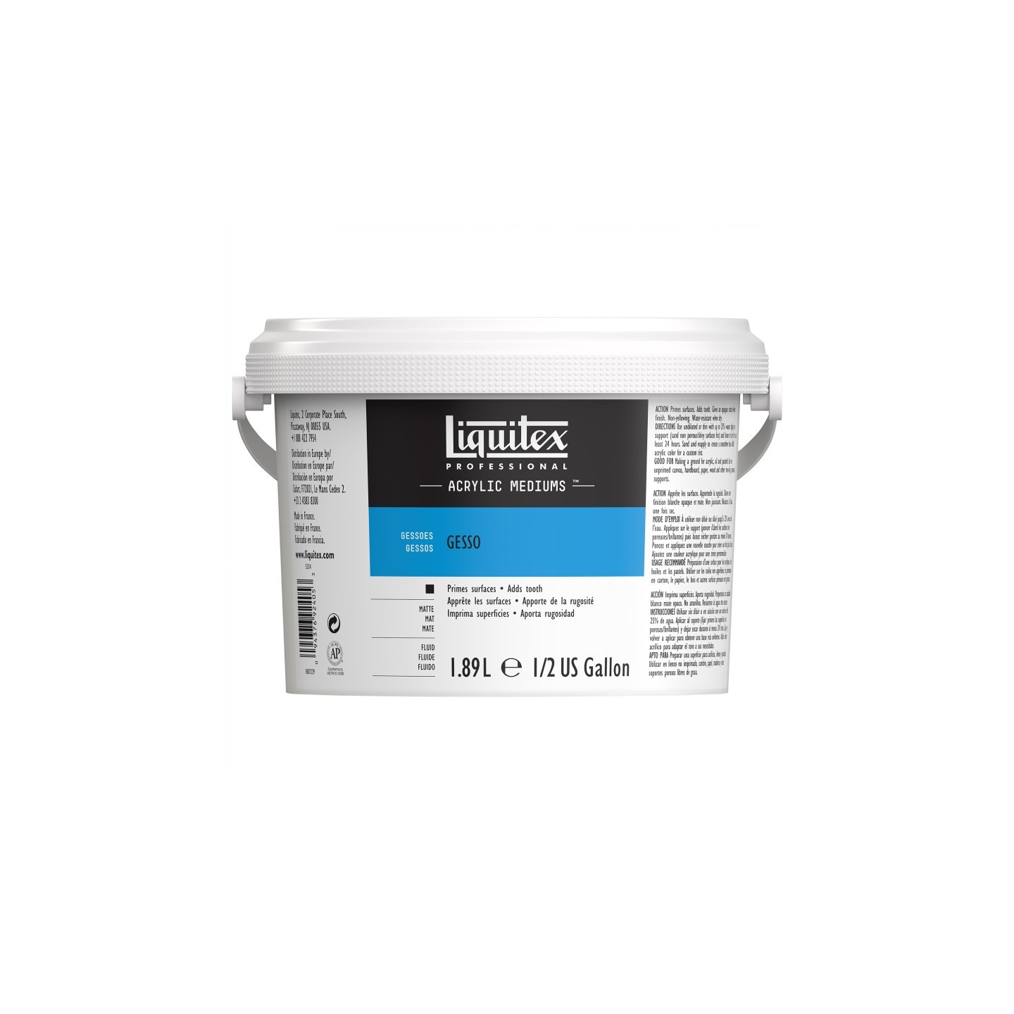 Liquitex Professional Acrylic Gesso, White, 64 oz (1.89 L)