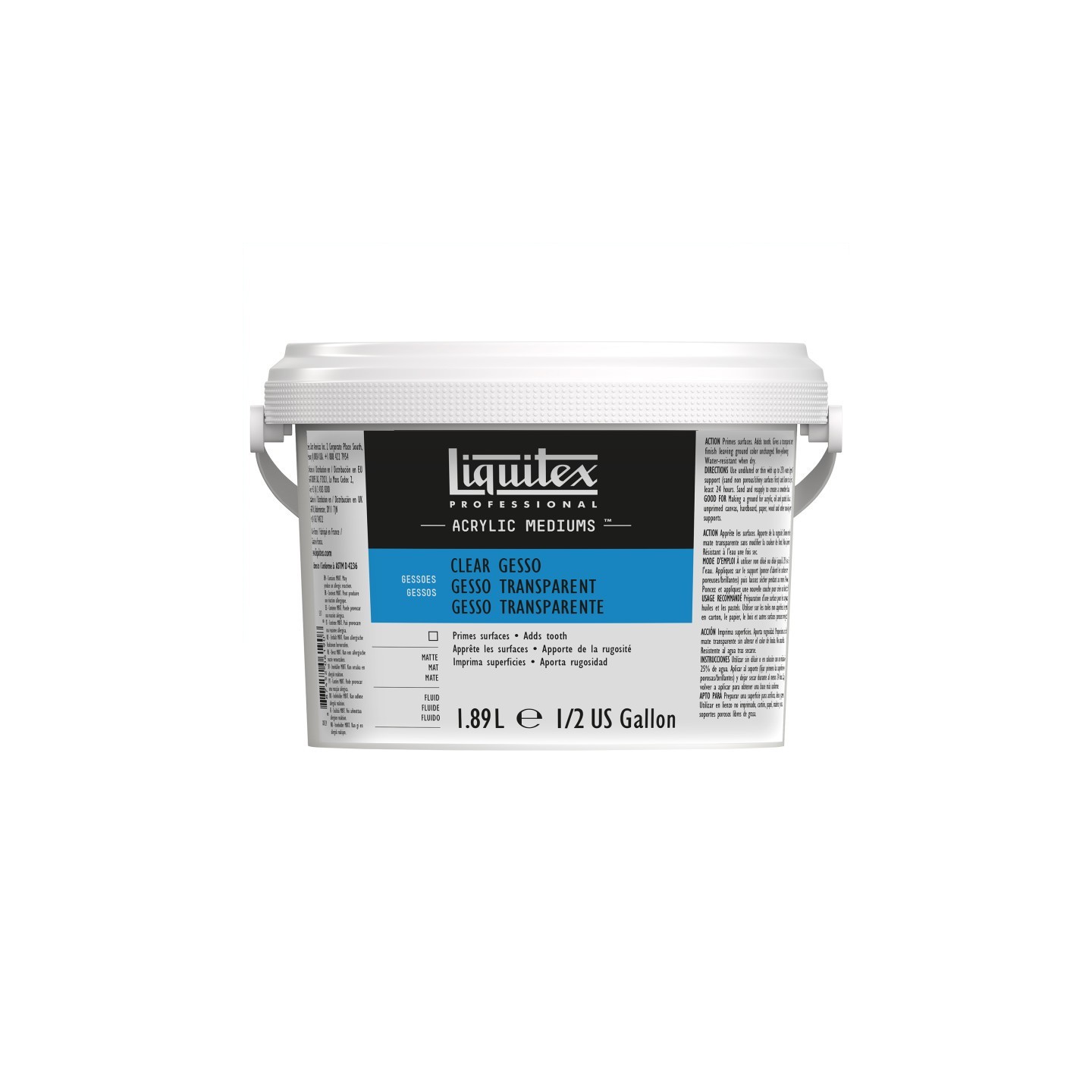 Liquitex Professional Acrylic Gesso, Clear, 64 oz (1.89 L)