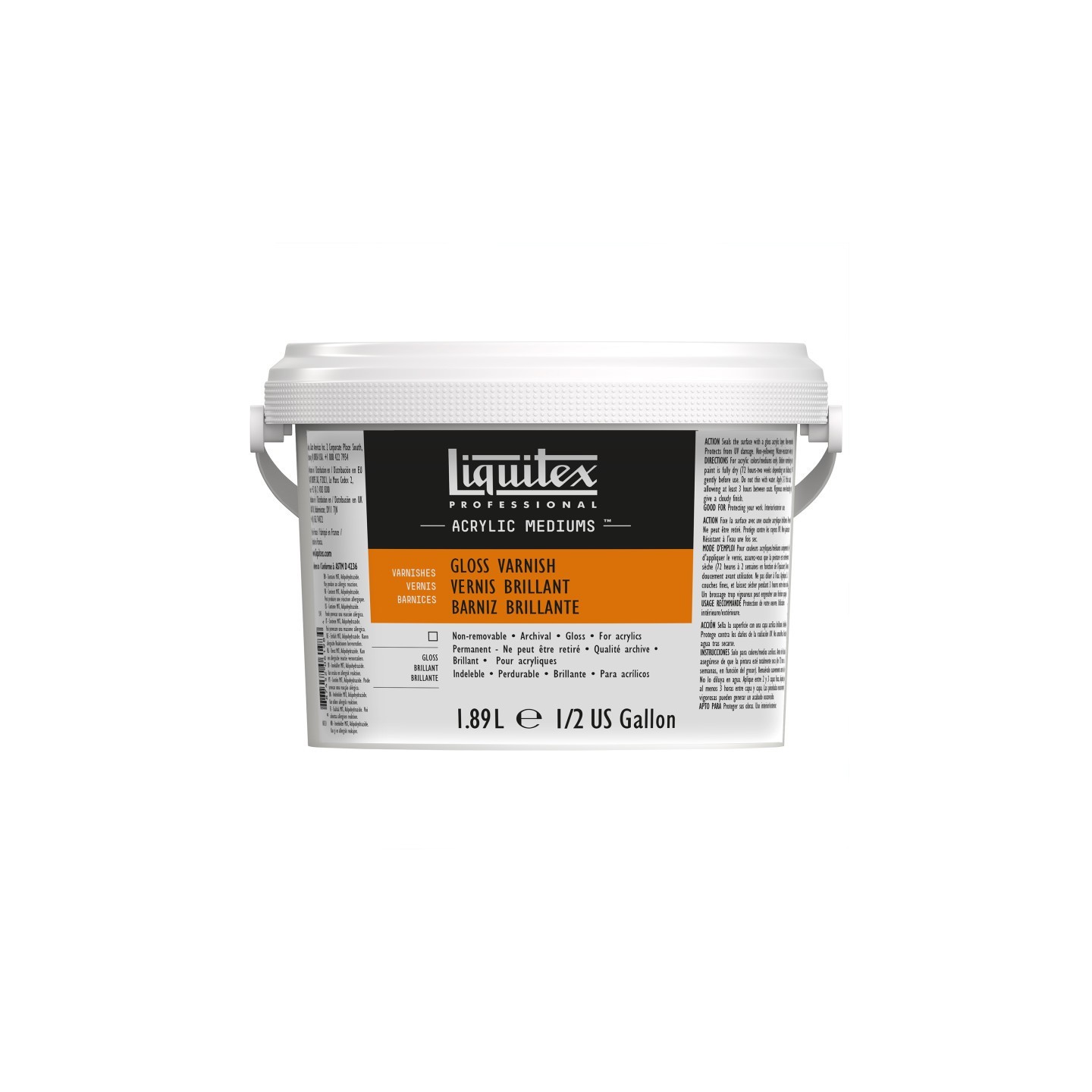 Liquitex Professional Acrylic Gloss Varnish, Clear, 64 oz (1.89 L)