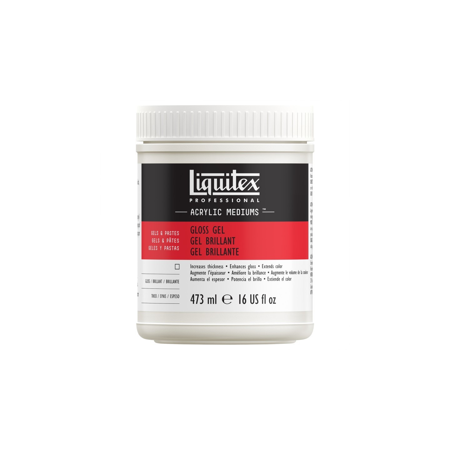 Liquitex Professional Acrylic Gloss Gel Medium, Clear, 16 oz (473 mL)