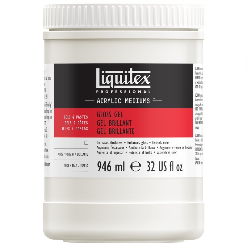 Liquitex Professional Acrylic Gloss Gel Medium, Clear, 32 oz (946 mL)