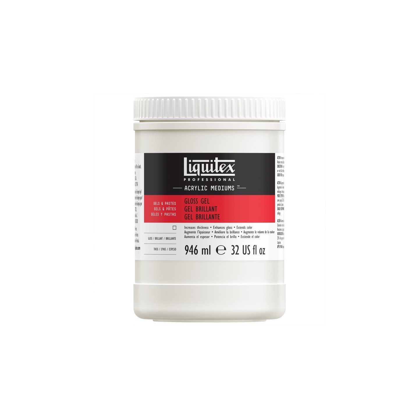 Liquitex Professional Acrylic Gloss Gel Medium, Clear, 32 oz (946 mL)