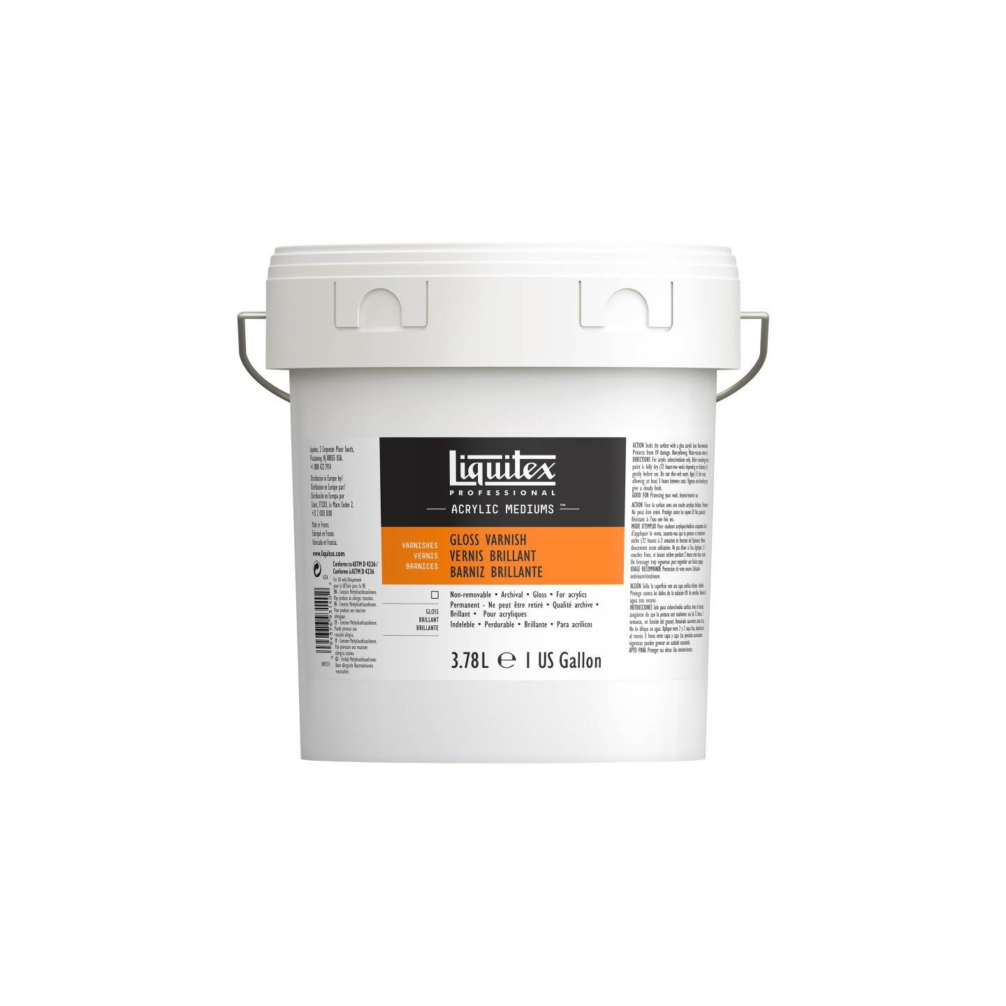 Liquitex Professional Acrylic Gloss Varnish, Clear, 128 oz (3.78 L)