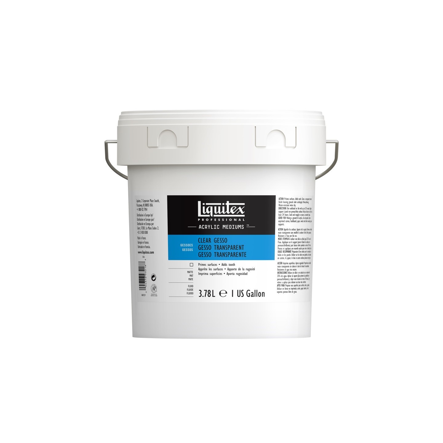 Liquitex Professional Acrylic Gesso, Clear, 128 oz (3.78 L)
