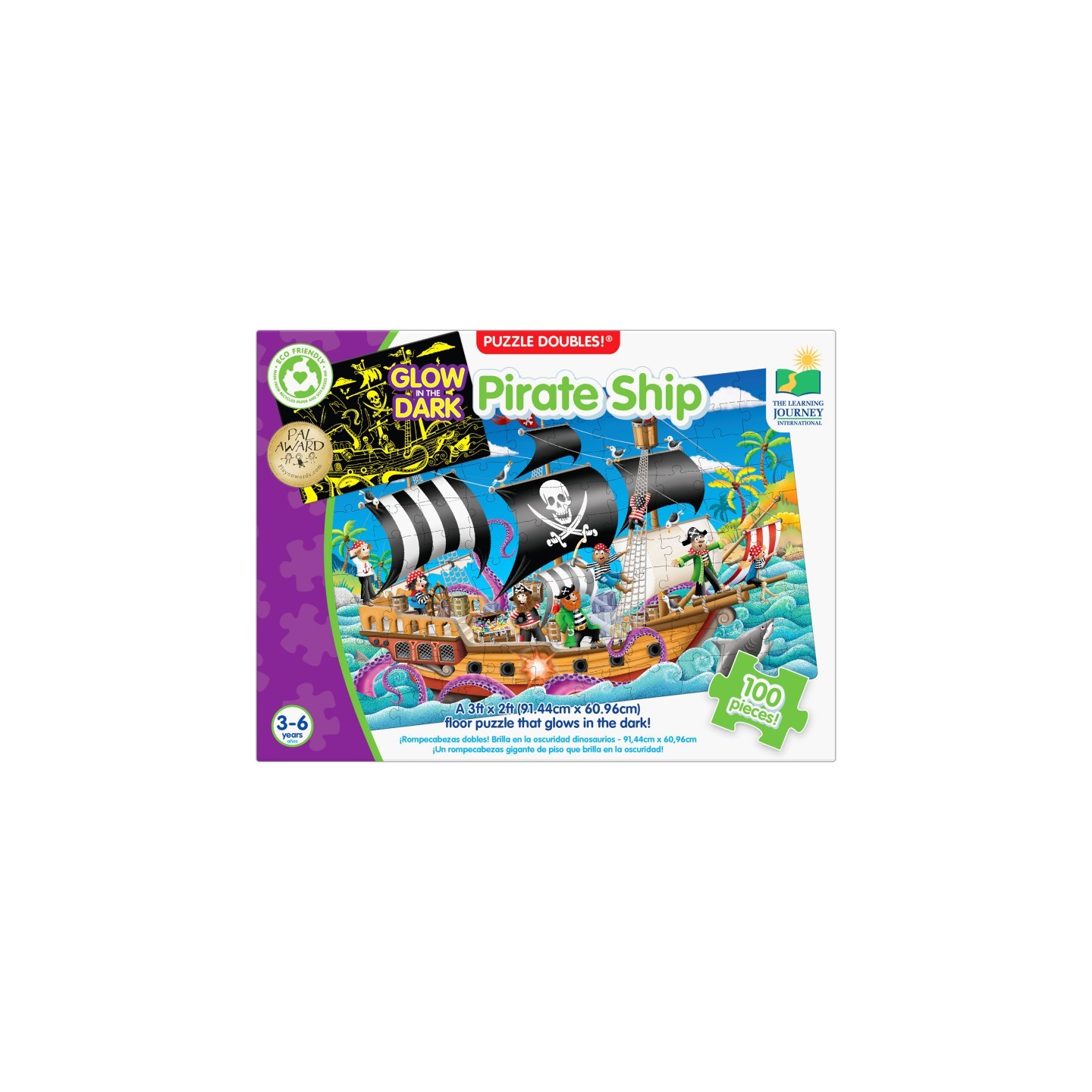 The Learning Journey International Puzzle Doubles - Glow In The Dark - Pirate Ship