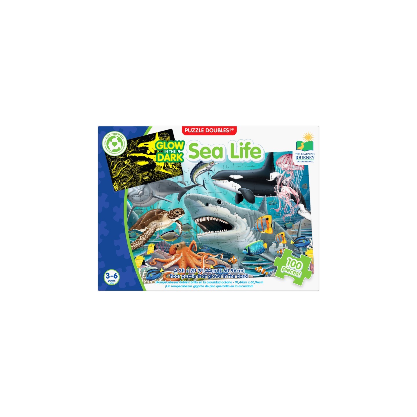 The Learning Journey International Puzzle Doubles - Glow In The Dark - Sea Life