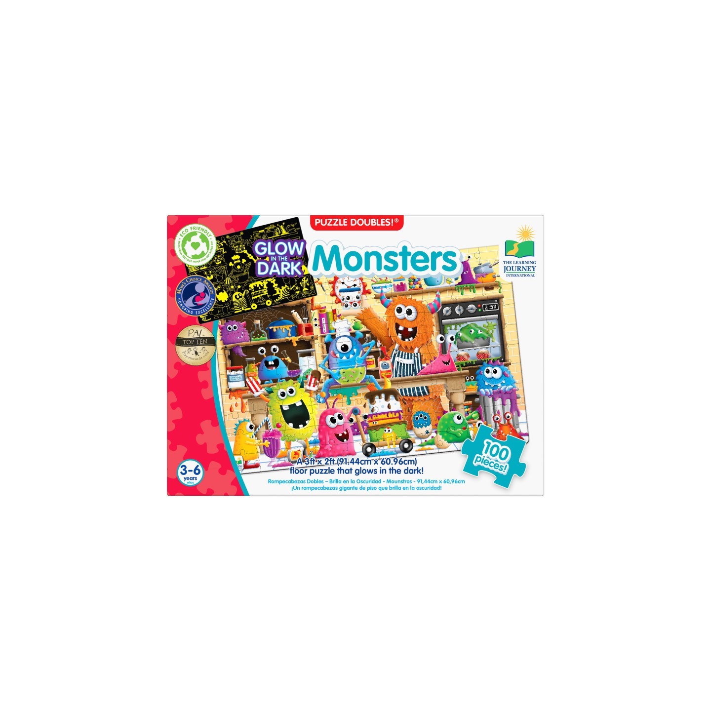 The Learning Journey International Puzzle Doubles - Glow In The Dark - Monsters