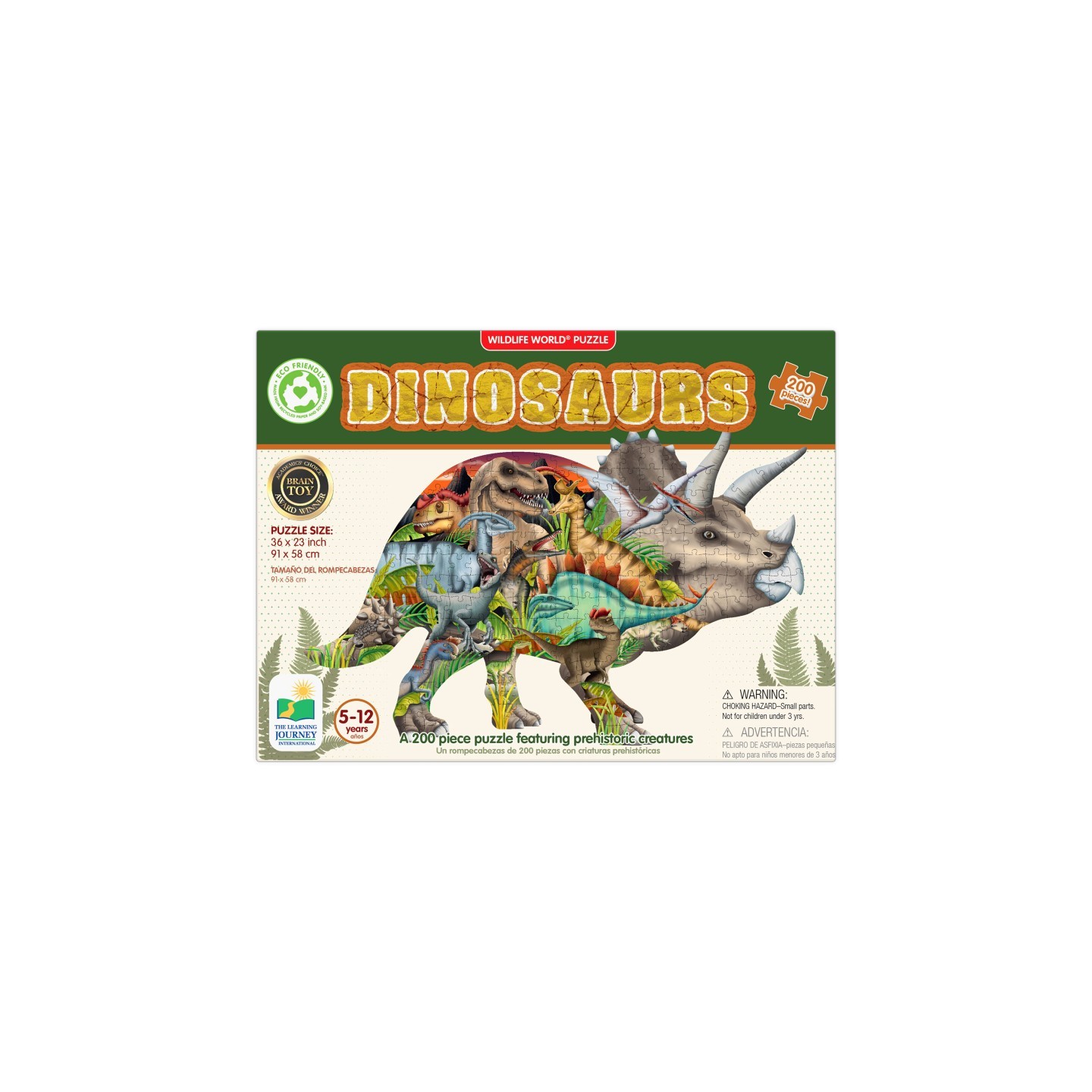 The Learning Journey International Wildlife World - Dinosaurs Puzzle, 200 Pieces