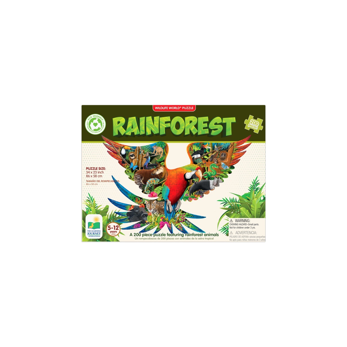 The Learning Journey International Wildlife World - Rainforest Puzzle, 200 Pieces