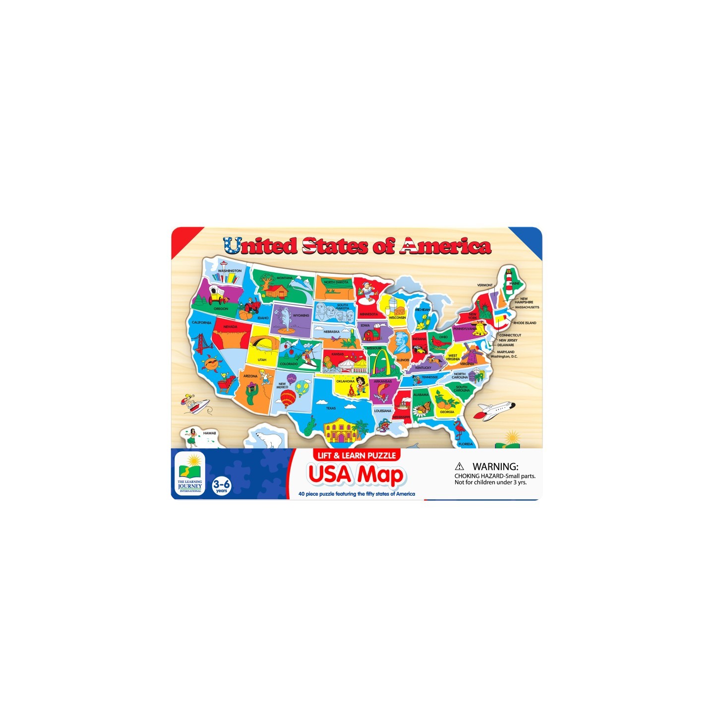 The Learning Journey International Lift & Learn USA Map Puzzle