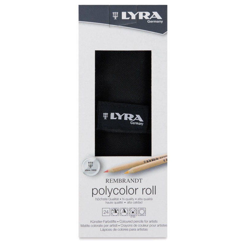 Lyra® Rembrandt Polycolor Colored Pencil Roll, Assorted Colors, 24 Pieces