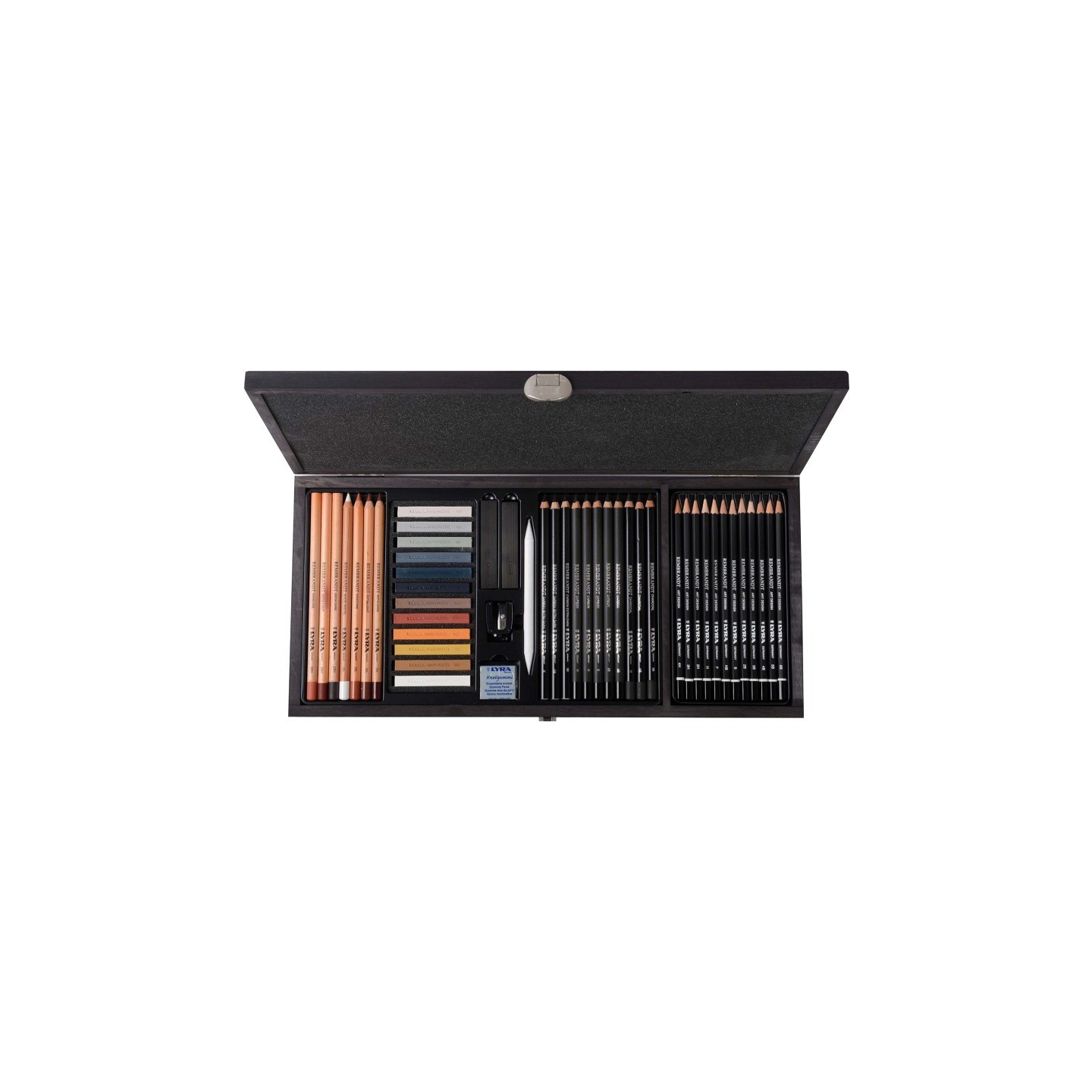 Lyra® Art Specials Drawing Box Set, Wooden Case, Artist Pencils & Pastels, Assorted Colors, 47 Pieces