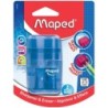 Maped® Connect DUO 2 Hole Sharpener / Eraser Combo, Assorted Colors