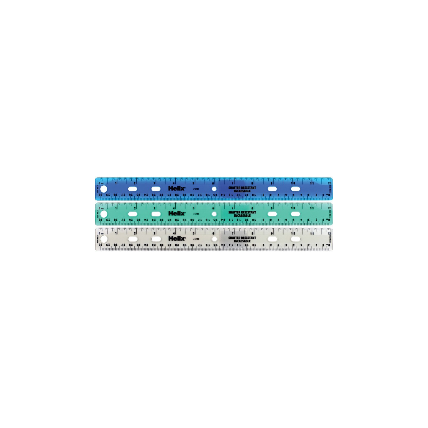 Helix® Shatter Resistant Ringbinder Ruler 12" / 30cm
