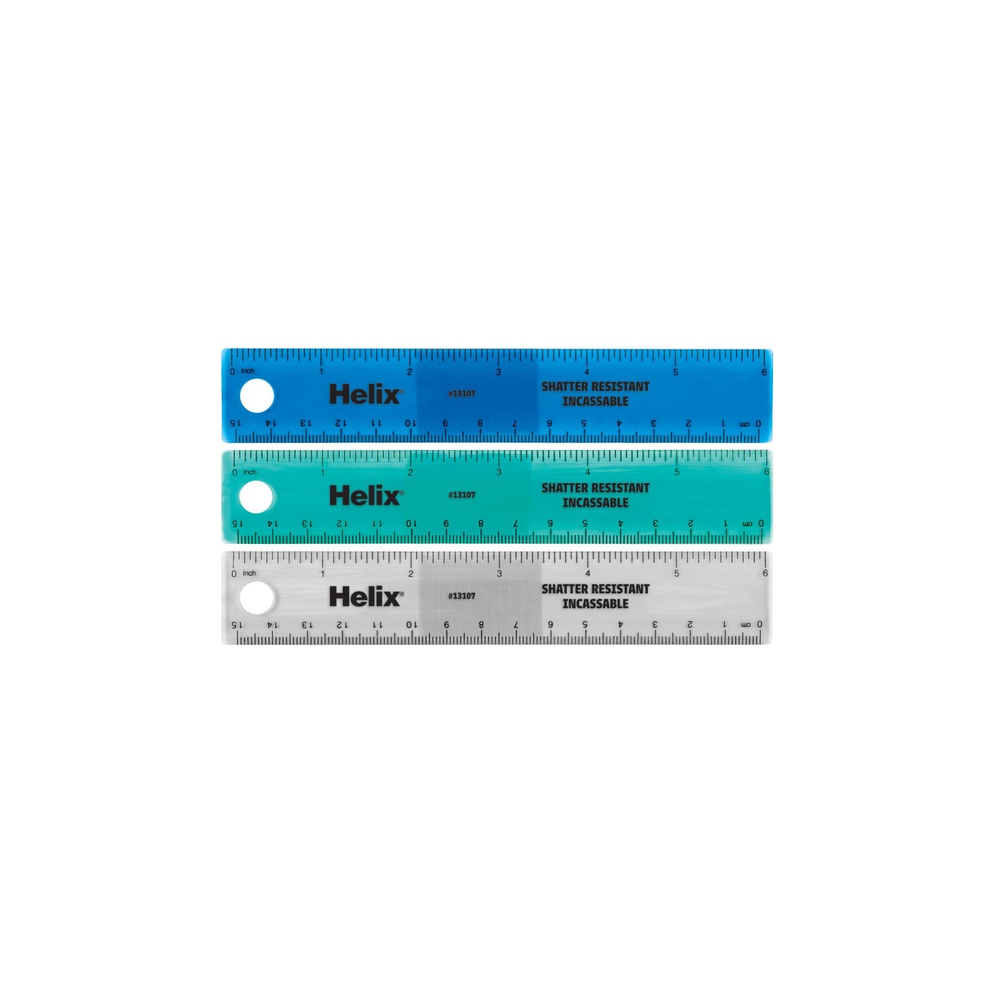 Helix® Shatter Resistant Ruler 6" / 15cm