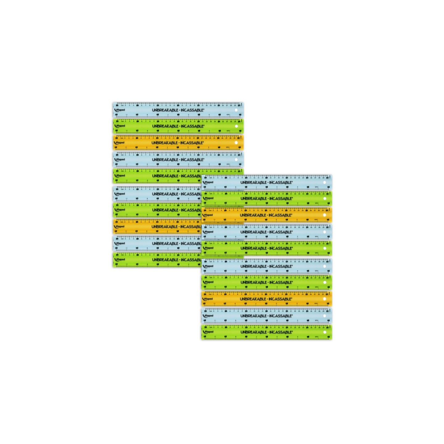 Maped® Unbreakable Ruler 12" / 30cm, Pack of 20