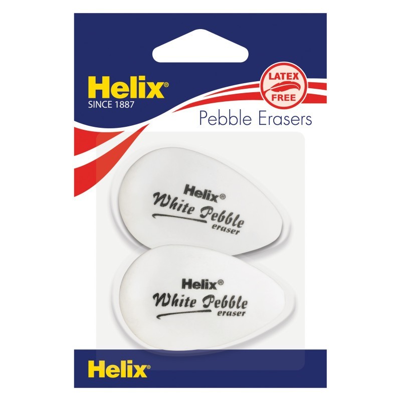 Helix® White Pebble Eraser, Twin Pack, White