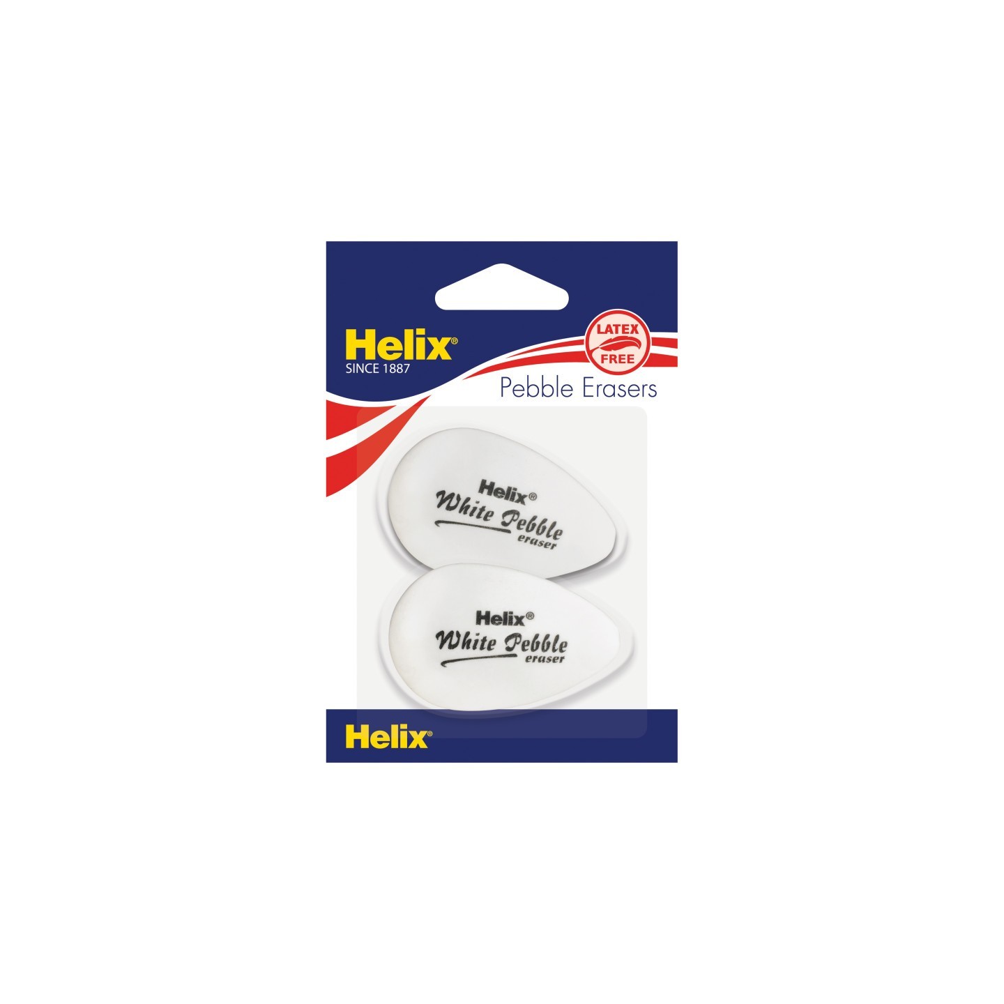 Helix® White Pebble Eraser, Twin Pack, White