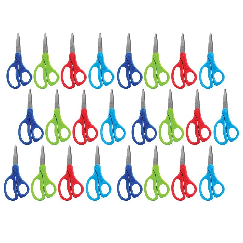 Maped® Essentials Kids Scissors 5", Pointed, Assorted Colors, Pack of 24