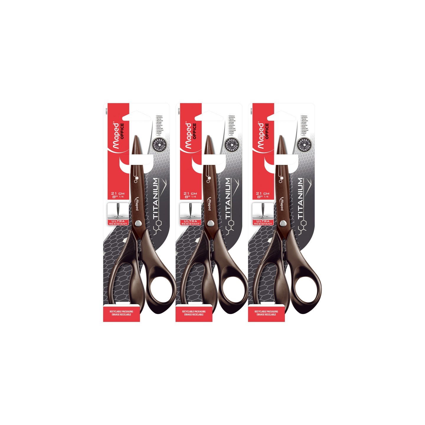Maped® Expert Titanium Scissors, Pack of 3