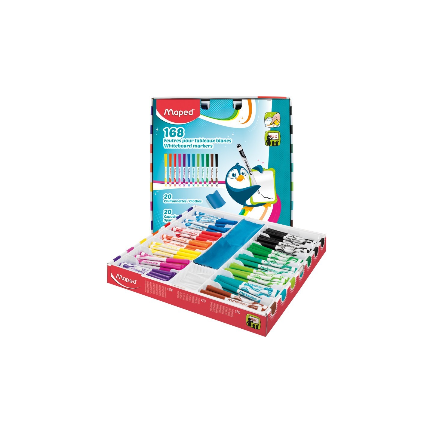 Maped® Marker'Peps Dry Erase Markers School Pack, Pack of 168