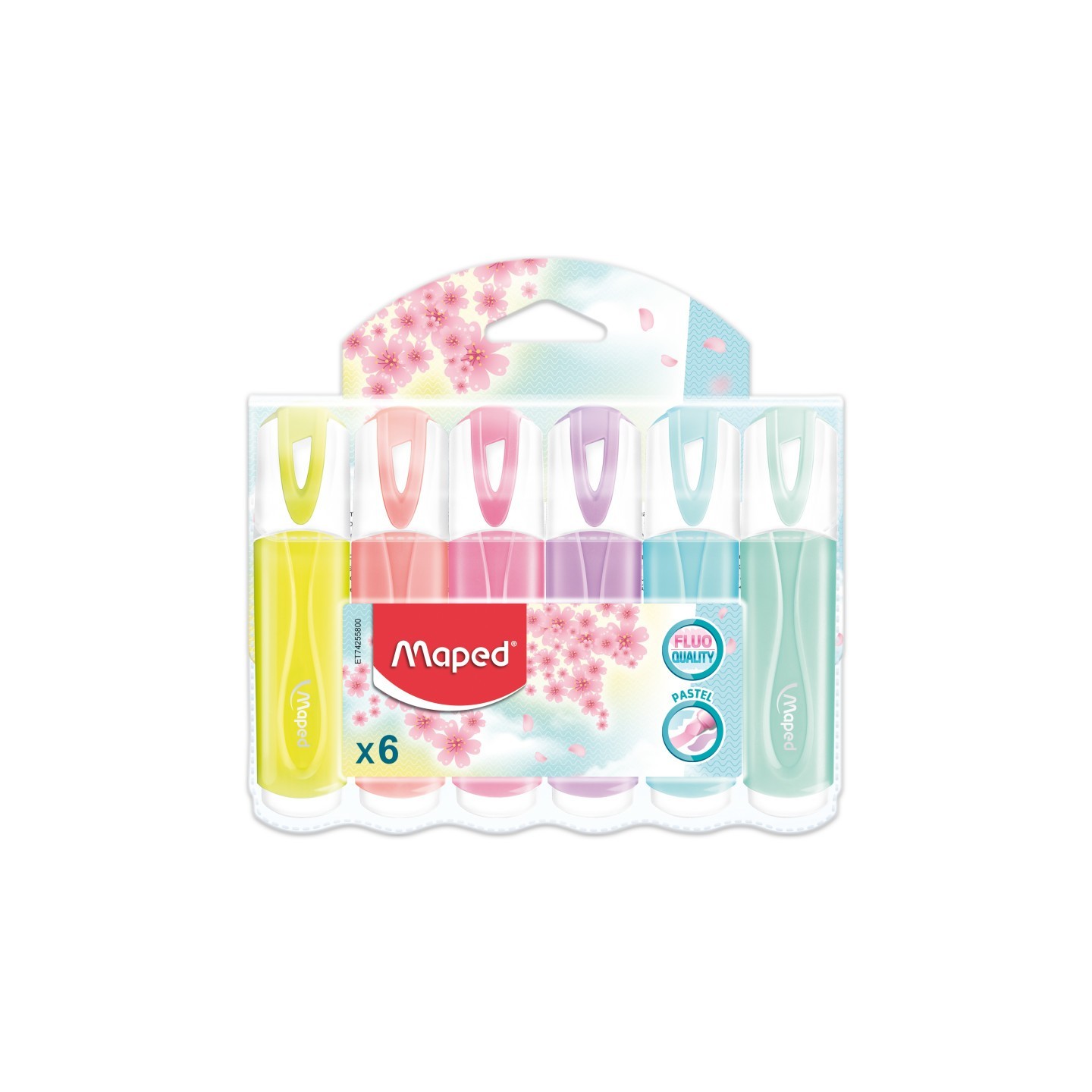Maped® Fluo Peps Classic Pastel Highlighter, Pack of 6