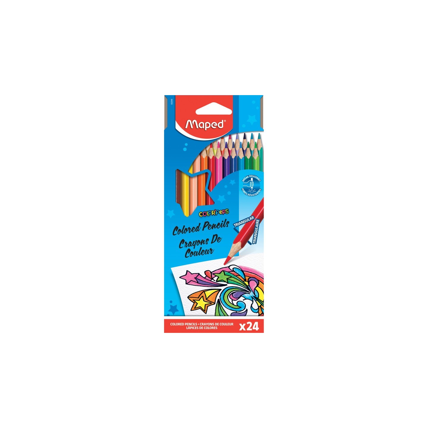 Maped® Color'Peps Triangular Colored Pencils, Pack of 24