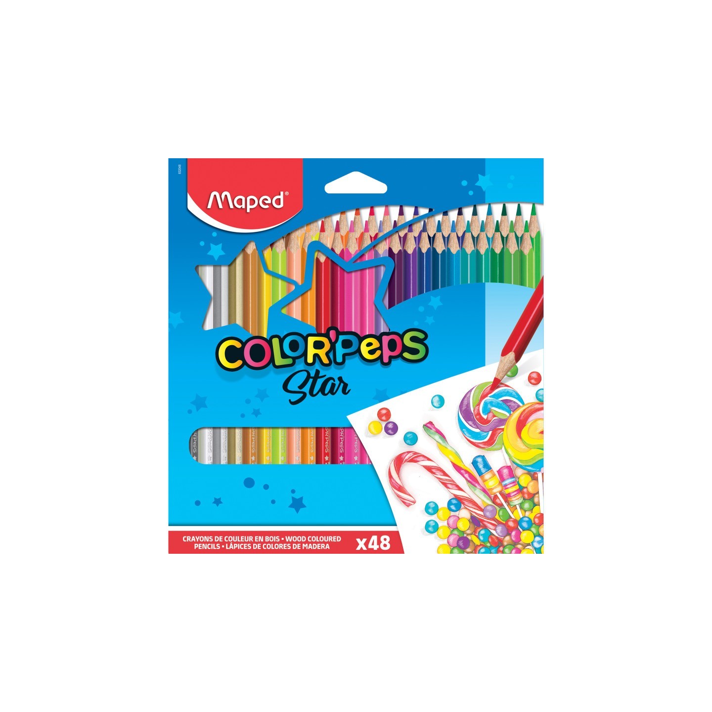 Maped® Color'Peps Triangular Colored Pencils, Pack of 48