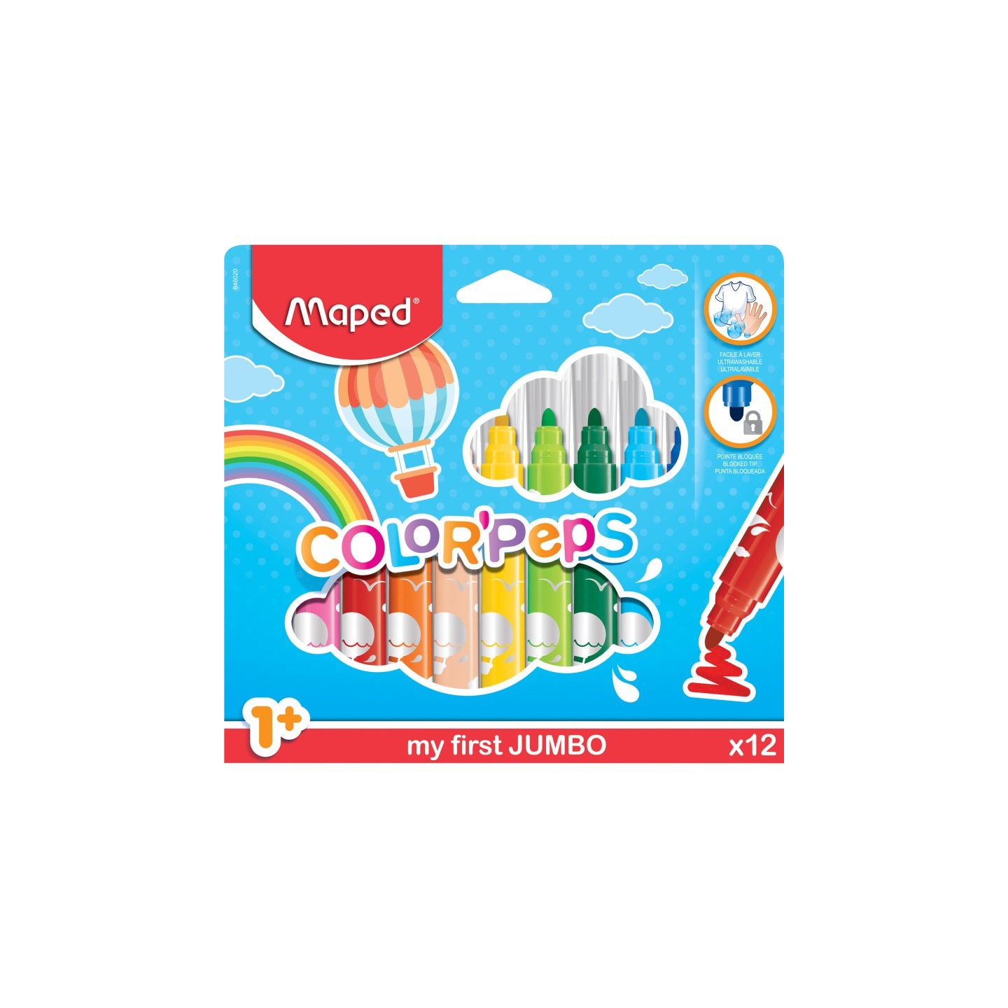Maped® Color'Peps My First Safety Tip Ultrawashable Markers, Pack of 12