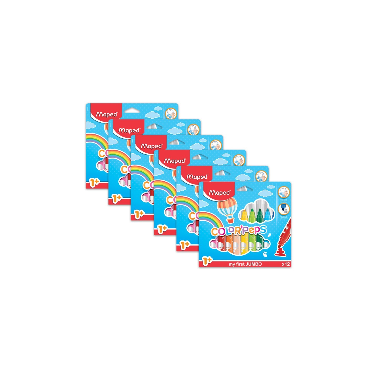 Maped® Color'Peps My First Safety Tip Ultrawashable Markers, 12 Per Pack, 6 Packs