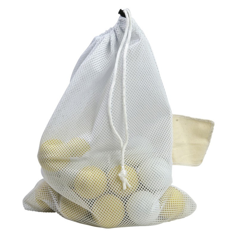 Martin Sports Mesh Equipment Bag with Drawstring Closure, 15" x 20", White
