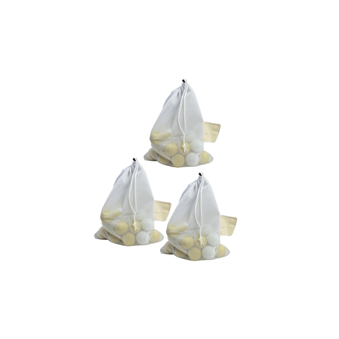 Martin Sports Laundry/Equipment Bag, 15" x 20", White, Pack of 3