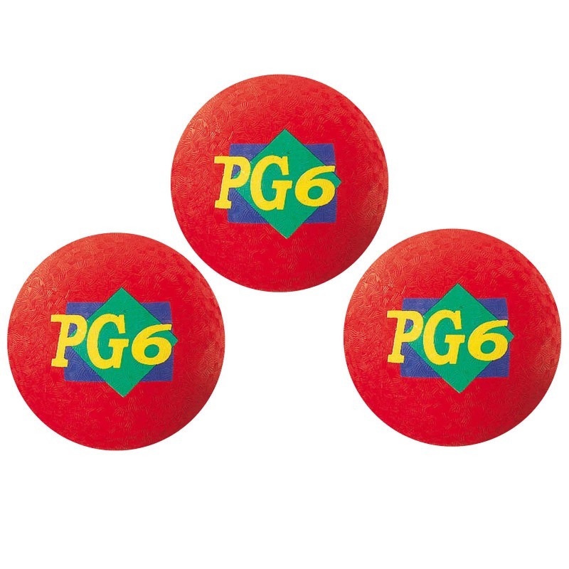 Martin Sports Playground Ball, 6-Inch, Red, Pack of 3