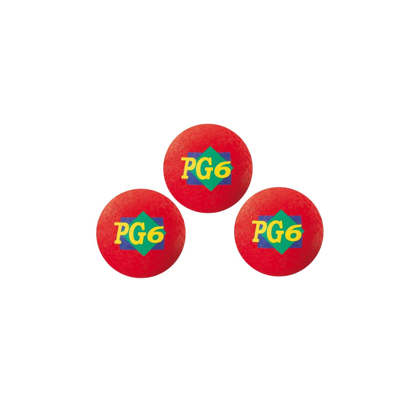 Martin Sports Playground Ball, 6-Inch, Red, Pack of 3