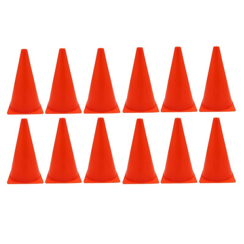 Martin Sports Safety Cone, 9" High With Base, Orange, Pack of 12