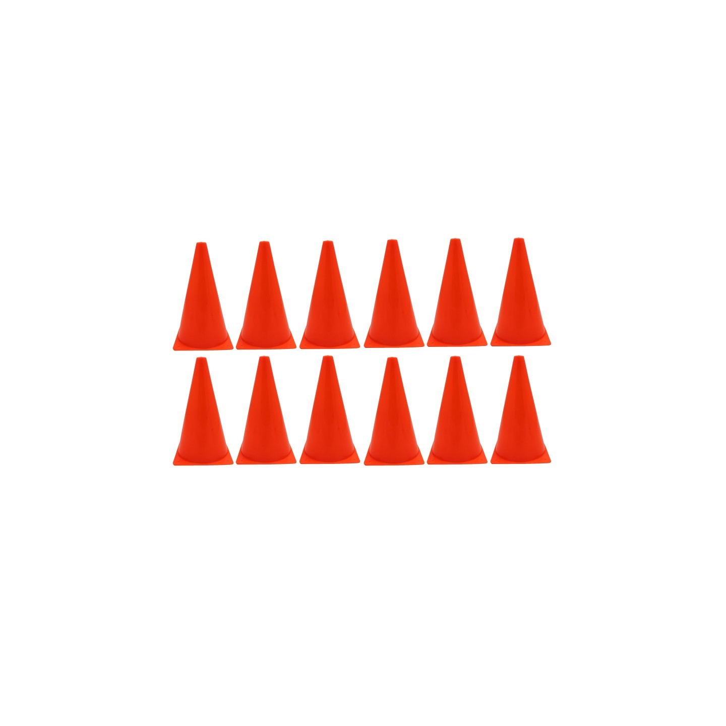 Martin Sports Safety Cone, 9" High With Base, Orange, Pack of 12