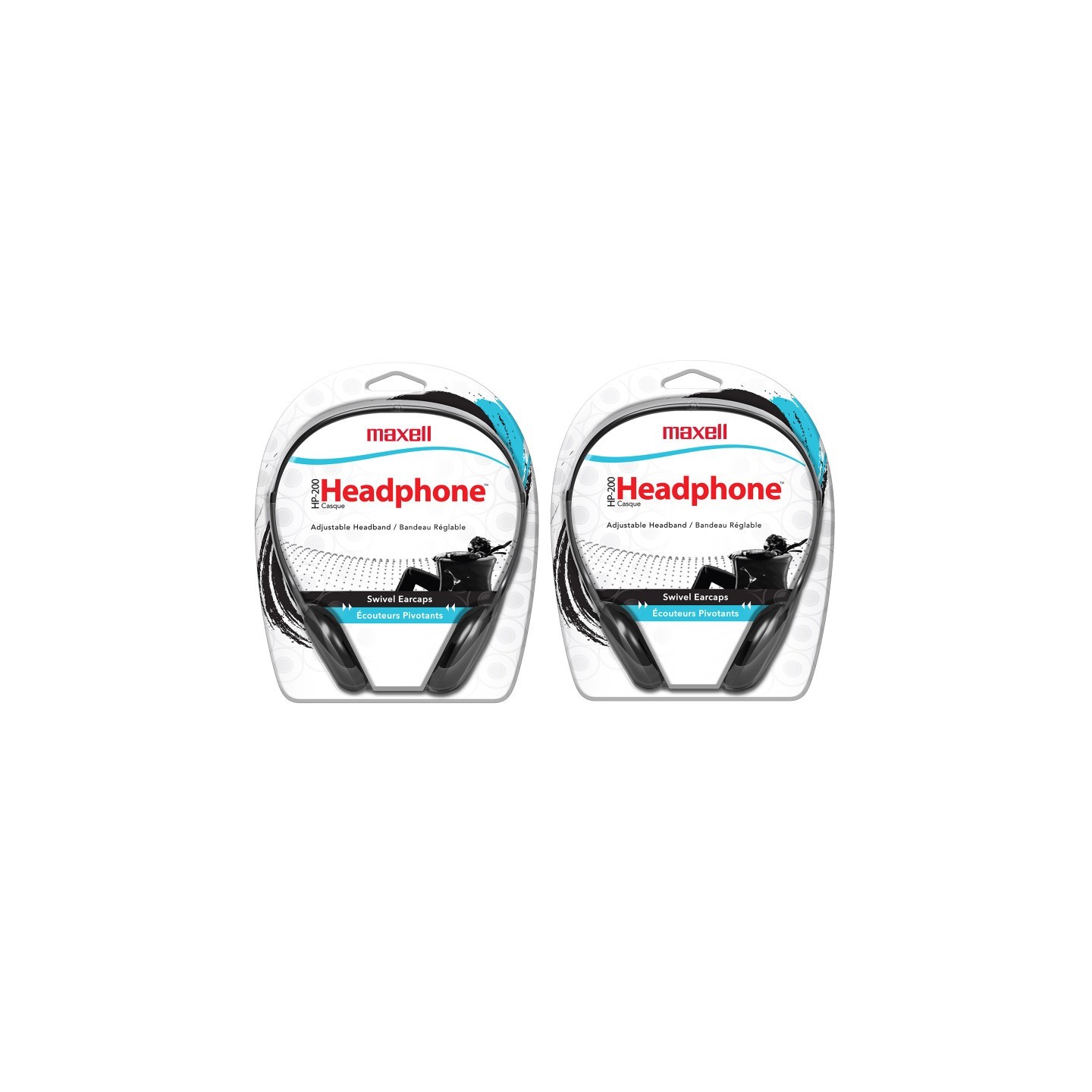 Maxell HP-200 Stereo Headphones, Pack of 2