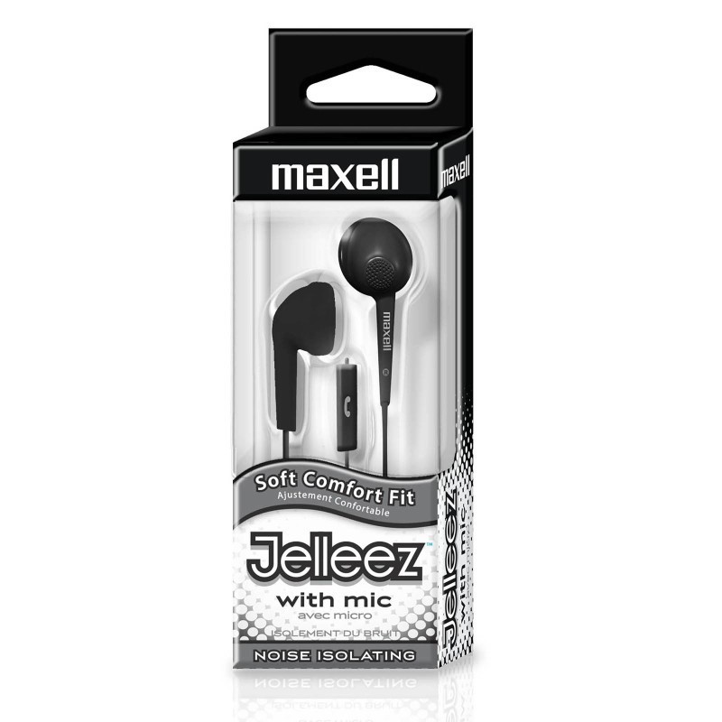 Maxell Jelleez™ Soft Earbuds with Mic, Black