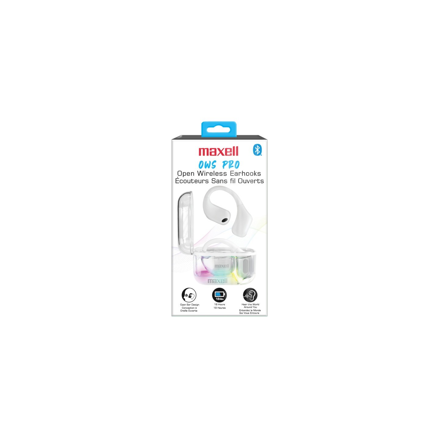 Maxell OWS Pro, Open Ear Design Wireless Earhooks, White