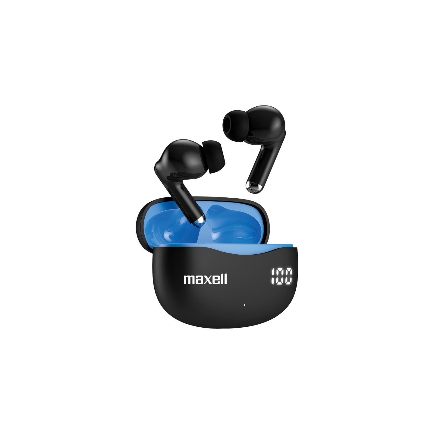 Maxell Bass 13 True Wireless Earbuds, Noise Cancelling, Black