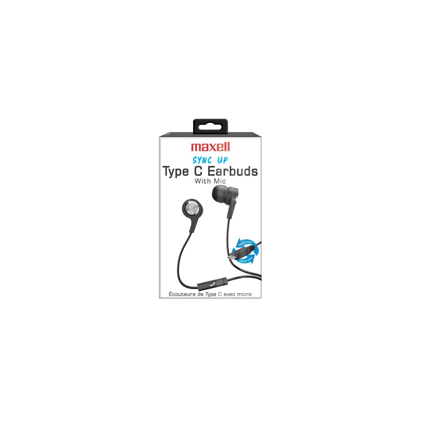 Maxell Sync Up Type-C® Wired Earbuds with Microphone, Black