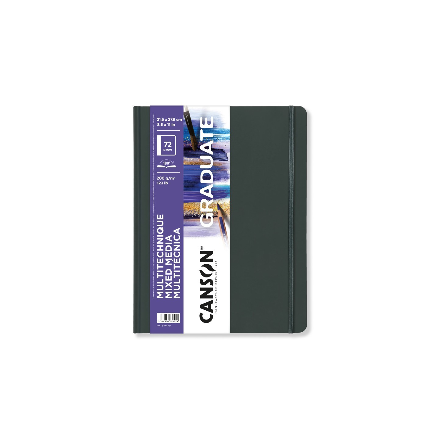 Canson Graduate Mixed Media Art Book, Hard Cover Binding, 36 Sheet, 8.5x11 inch, 1 Count