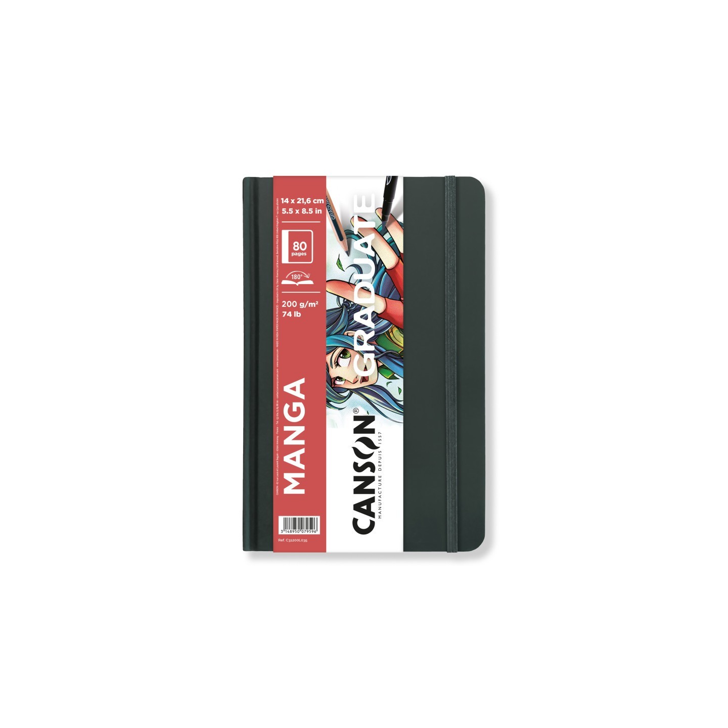Canson Graduate Manga Sketchbook, 200 gsm (74 lb), 80 Sheets