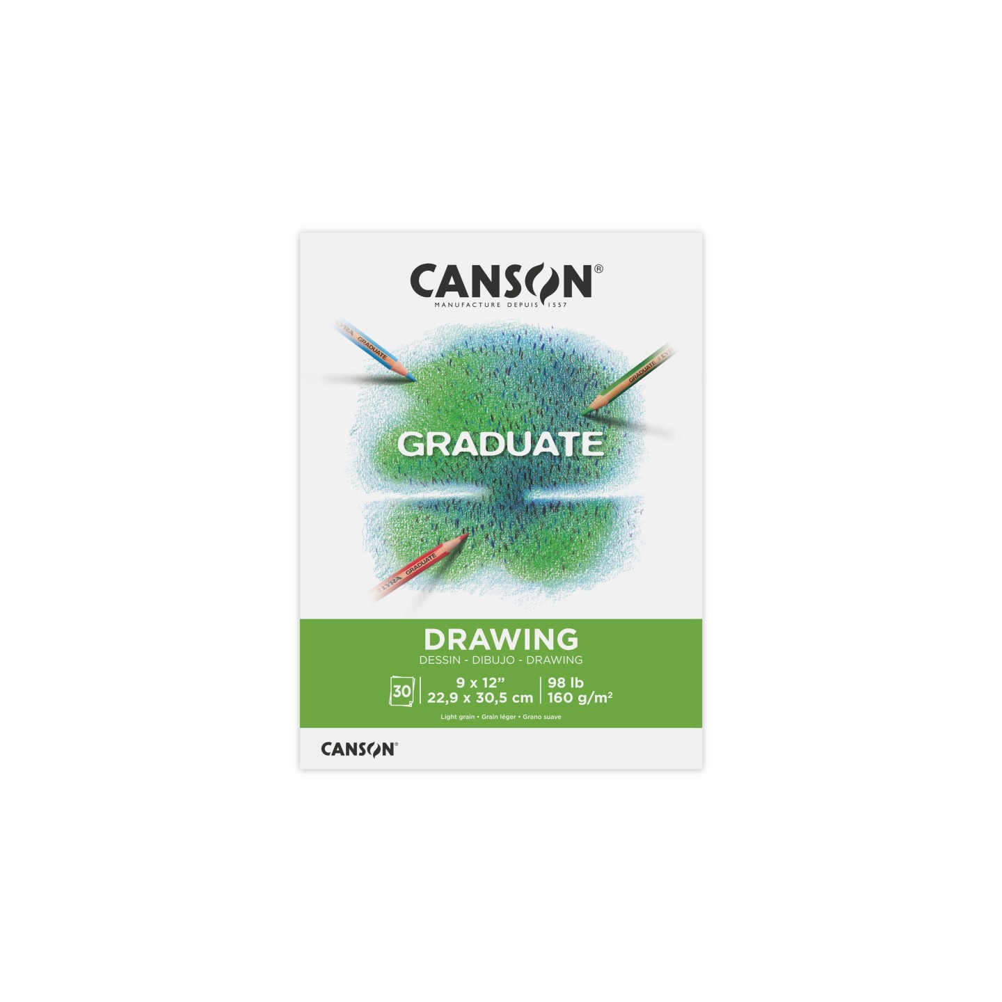 Canson Graduate Drawing Pad, Foldover Binding, 30 Sheet, 9x12 inch, 1 Count